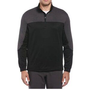 PGA Tour Golf 1/4 Zip Pullover Mens Black/Gray Mock Neck Performance Top XLarge